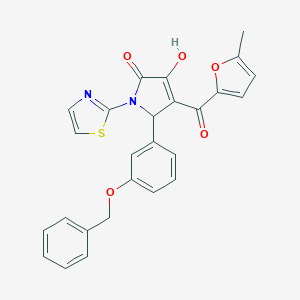 4-hydroxy-3-(5-methylfuran-2-carbonyl)-2-(3-phenylmethoxyphenyl)-1-(1,3-thiazol-2-yl)-2H-pyrrol-5-one