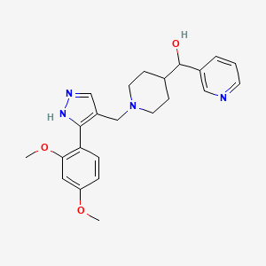 molecular formula C23H28N4O3 B3849334 (1-{[3-(2,4-dimethoxyphenyl)-1H-pyrazol-4-yl]methyl}-4-piperidinyl)(3-pyridinyl)methanol 