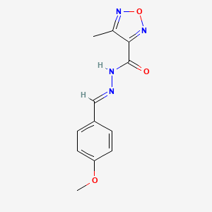 molecular formula C12H12N4O3 B3849346 N'-(4-methoxybenzylidene)-4-methyl-1,2,5-oxadiazole-3-carbohydrazide 