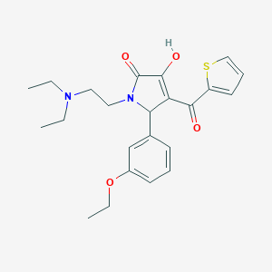 molecular formula C23H28N2O4S B384935 1-[2-(Diethylamino)ethyl]-2-(3-ethoxyphenyl)-4-hydroxy-3-(thiophene-2-carbonyl)-2H-pyrrol-5-one CAS No. 619271-46-4