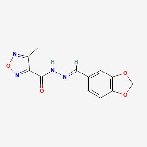 molecular formula C12H10N4O4 B3849351 N'-(1,3-benzodioxol-5-ylmethylene)-4-methyl-1,2,5-oxadiazole-3-carbohydrazide 