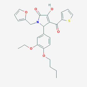 molecular formula C26H27NO6S B384937 5-(4-butoxy-3-ethoxyphenyl)-1-(2-furylmethyl)-3-hydroxy-4-(2-thienylcarbonyl)-1,5-dihydro-2H-pyrrol-2-one 
