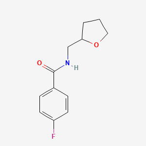 molecular formula C12H14FNO2 B3849387 4-fluoro-N-(tetrahydro-2-furanylmethyl)benzamide 