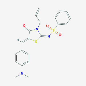 N-{3-allyl-5-[4-(dimethylamino)benzylidene]-4-oxo-1,3-thiazolidin-2-ylidene}benzenesulfonamide