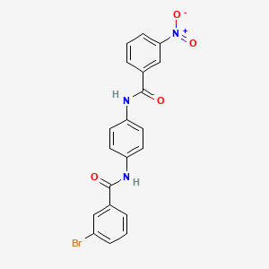 molecular formula C20H14BrN3O4 B3849464 3-bromo-N-{4-[(3-nitrobenzoyl)amino]phenyl}benzamide 