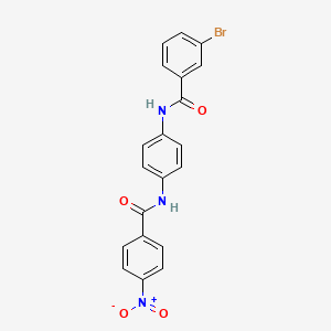 molecular formula C20H14BrN3O4 B3849469 3-bromo-N-{4-[(4-nitrobenzoyl)amino]phenyl}benzamide 