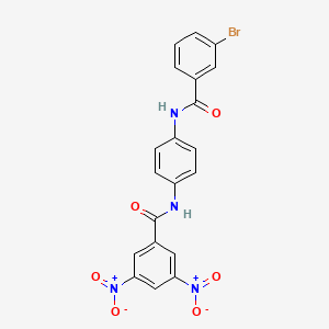 molecular formula C20H13BrN4O6 B3849472 N-{4-[(3-bromobenzoyl)amino]phenyl}-3,5-dinitrobenzamide 