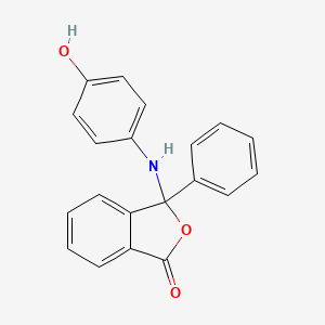 molecular formula C20H15NO3 B3849473 3-[(4-hydroxyphenyl)amino]-3-phenyl-2-benzofuran-1(3H)-one 