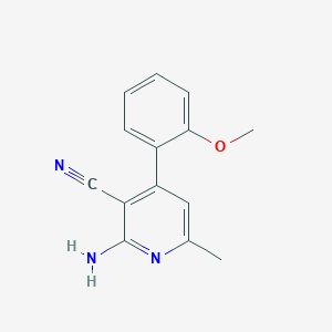 molecular formula C14H13N3O B3849496 2-amino-4-(2-methoxyphenyl)-6-methylnicotinonitrile 