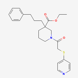 molecular formula C24H30N2O3S B3849517 ethyl 3-(3-phenylpropyl)-1-[(4-pyridinylthio)acetyl]-3-piperidinecarboxylate 