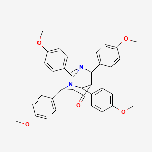 molecular formula C36H36N2O5 B3849528 4,8,9,10-tetrakis(4-methoxyphenyl)-1,3-diazatricyclo[3.3.1.1~3,7~]decan-6-one 
