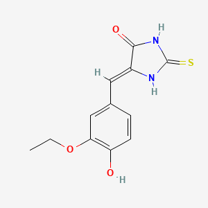molecular formula C12H12N2O3S B3849559 5-(3-ethoxy-4-hydroxybenzylidene)-2-thioxo-4-imidazolidinone 