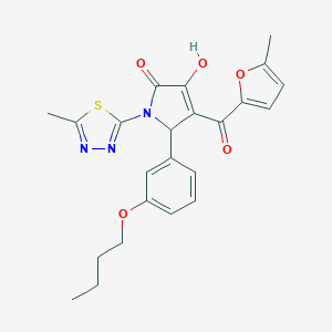 molecular formula C23H23N3O5S B384956 5-(3-butoxyphenyl)-3-hydroxy-4-(5-methyl-2-furoyl)-1-(5-methyl-1,3,4-thiadiazol-2-yl)-1,5-dihydro-2H-pyrrol-2-one CAS No. 620117-64-8