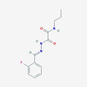 molecular formula C12H14FN3O2 B3849565 2-[2-(2-fluorobenzylidene)hydrazino]-2-oxo-N-propylacetamide 
