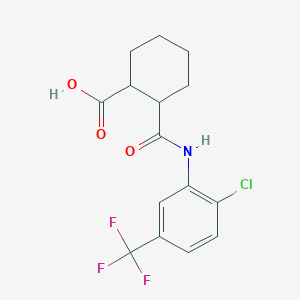 molecular formula C15H15ClF3NO3 B3849577 2-({[2-chloro-5-(trifluoromethyl)phenyl]amino}carbonyl)cyclohexanecarboxylic acid 