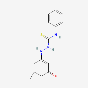 molecular formula C15H19N3OS B3849595 2-(5,5-dimethyl-3-oxo-1-cyclohexen-1-yl)-N-phenylhydrazinecarbothioamide 