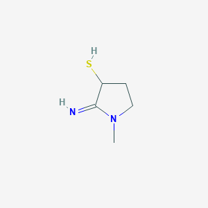 molecular formula C5H10N2S B038496 2-Imino-1-methylpyrrolidine-3-thiol CAS No. 111300-02-8