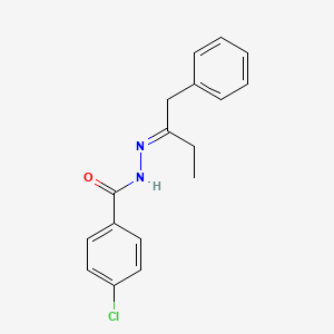 molecular formula C17H17ClN2O B3849622 N'-(1-benzylpropylidene)-4-chlorobenzohydrazide 