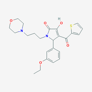 molecular formula C24H28N2O5S B384963 2-(3-ethoxyphenyl)-4-hydroxy-1-(3-morpholin-4-ylpropyl)-3-(thiophene-2-carbonyl)-2H-pyrrol-5-one CAS No. 619271-44-2