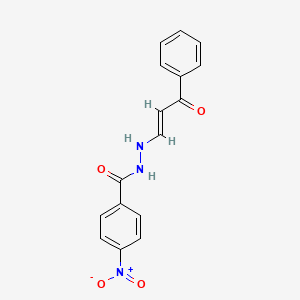 molecular formula C16H13N3O4 B3849639 4-nitro-N'-(3-oxo-3-phenyl-1-propen-1-yl)benzohydrazide 