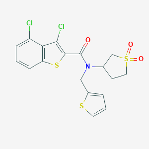 molecular formula C18H15Cl2NO3S3 B384964 3,4-dichloro-N-(1,1-dioxidotetrahydro-3-thienyl)-N-(2-thienylmethyl)-1-benzothiophene-2-carboxamide CAS No. 585550-88-5