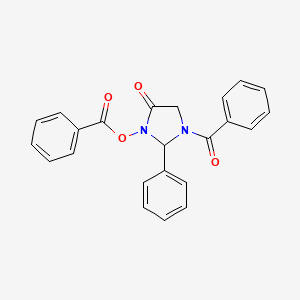 molecular formula C23H18N2O4 B3849646 1-benzoyl-3-(benzoyloxy)-2-phenyl-4-imidazolidinone 
