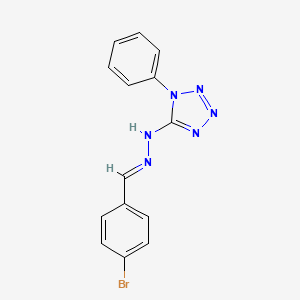 molecular formula C14H11BrN6 B3849664 4-bromobenzaldehyde (1-phenyl-1H-tetrazol-5-yl)hydrazone 