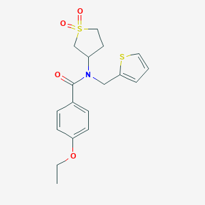 molecular formula C18H21NO4S2 B384967 N-(1,1-dioxidotetrahydrothiophen-3-yl)-4-ethoxy-N-(thiophen-2-ylmethyl)benzamide CAS No. 620564-65-0