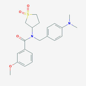 molecular formula C21H26N2O4S B384971 N-[4-(dimethylamino)benzyl]-N-(1,1-dioxidotetrahydro-3-thienyl)-3-methoxybenzamide CAS No. 620560-65-8