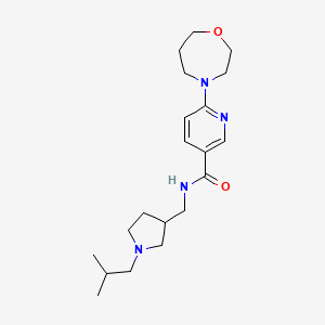 molecular formula C20H32N4O2 B3849723 N-[(1-isobutyl-3-pyrrolidinyl)methyl]-6-(1,4-oxazepan-4-yl)nicotinamide 