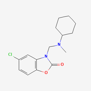 molecular formula C15H19ClN2O2 B3849729 5-chloro-3-{[cyclohexyl(methyl)amino]methyl}-1,3-benzoxazol-2(3H)-one 