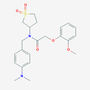 molecular formula C22H28N2O5S B384974 N-(4-(dimethylamino)benzyl)-N-(1,1-dioxidotetrahydrothiophen-3-yl)-2-(2-methoxyphenoxy)acetamide CAS No. 573970-70-4