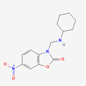 molecular formula C14H17N3O4 B3849742 3-[(cyclohexylamino)methyl]-6-nitro-1,3-benzoxazol-2(3H)-one 