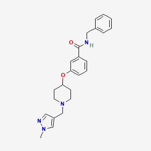molecular formula C24H28N4O2 B3849747 N-benzyl-3-({1-[(1-methyl-1H-pyrazol-4-yl)methyl]-4-piperidinyl}oxy)benzamide 