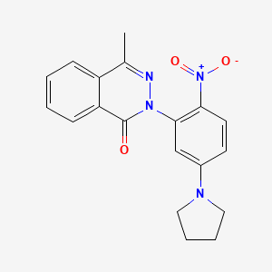 molecular formula C19H18N4O3 B3849760 4-methyl-2-[2-nitro-5-(1-pyrrolidinyl)phenyl]-1(2H)-phthalazinone 