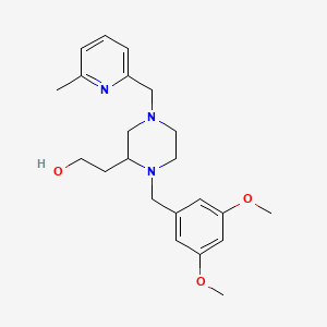 molecular formula C22H31N3O3 B3849806 2-{1-(3,5-dimethoxybenzyl)-4-[(6-methyl-2-pyridinyl)methyl]-2-piperazinyl}ethanol 