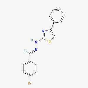 molecular formula C16H12BrN3S B3849810 4-bromobenzaldehyde (4-phenyl-1,3-thiazol-2-yl)hydrazone 