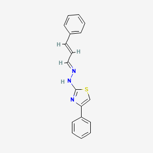 molecular formula C18H15N3S B3849816 3-phenylacrylaldehyde (4-phenyl-1,3-thiazol-2-yl)hydrazone 