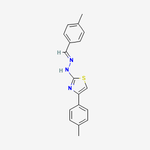 molecular formula C18H17N3S B3849823 4-methylbenzaldehyde [4-(4-methylphenyl)-1,3-thiazol-2-yl]hydrazone 