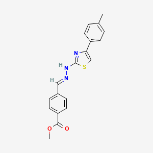 molecular formula C19H17N3O2S B3849831 methyl 4-{2-[4-(4-methylphenyl)-1,3-thiazol-2-yl]carbonohydrazonoyl}benzoate 