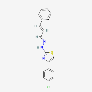 molecular formula C18H14ClN3S B3849842 3-phenylacrylaldehyde [4-(4-chlorophenyl)-1,3-thiazol-2-yl]hydrazone 