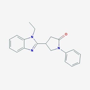 molecular formula C19H19N3O B384985 4-(1-Ethylbenzimidazol-2-yl)-1-phenylpyrrolidin-2-one CAS No. 615281-68-0