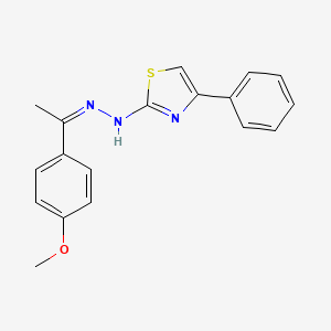 molecular formula C18H17N3OS B3849850 1-(4-methoxyphenyl)ethanone (4-phenyl-1,3-thiazol-2-yl)hydrazone 