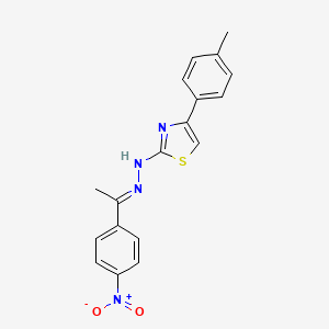 molecular formula C18H16N4O2S B3849857 1-(4-nitrophenyl)ethanone [4-(4-methylphenyl)-1,3-thiazol-2-yl]hydrazone 