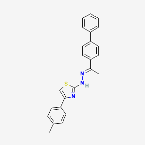 molecular formula C24H21N3S B3849863 1-(4-biphenylyl)ethanone [4-(4-methylphenyl)-1,3-thiazol-2-yl]hydrazone 