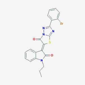 molecular formula C21H15BrN4O2S B384988 (5Z)-2-(2-bromophenyl)-5-(2-oxo-1-propylindol-3-ylidene)-[1,3]thiazolo[3,2-b][1,2,4]triazol-6-one CAS No. 578759-94-1