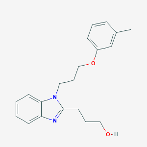 3-[1-[3-(3-Methylphenoxy)propyl]benzimidazol-2-yl]propan-1-ol