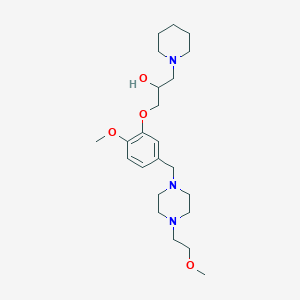 molecular formula C23H39N3O4 B3849902 1-(2-methoxy-5-{[4-(2-methoxyethyl)-1-piperazinyl]methyl}phenoxy)-3-(1-piperidinyl)-2-propanol 
