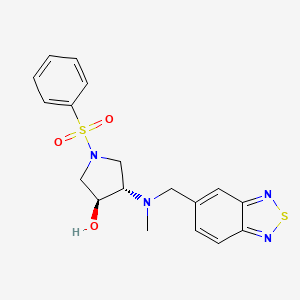 molecular formula C18H20N4O3S2 B3849910 (3S*,4S*)-4-[(2,1,3-benzothiadiazol-5-ylmethyl)(methyl)amino]-1-(phenylsulfonyl)-3-pyrrolidinol 
