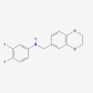 molecular formula C15H13F2NO2 B3849929 (3,4-difluorophenyl)(2,3-dihydro-1,4-benzodioxin-6-ylmethyl)amine 